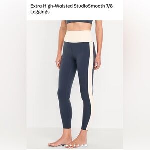 High-Rise Two-Tone Black & Cream Leggings
